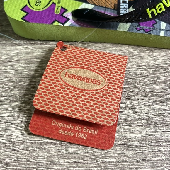 Havaianas Kids Top Minecraft Olive Flip Flops Size 11/12c - Picture 8 of 9